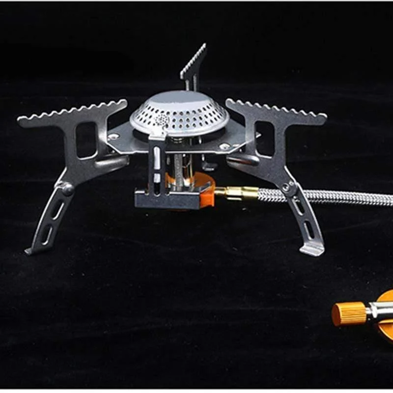Faltbarer Outdoor-Gasherd Campingkocher Tragbarer elektronischer Gasherd mit Box Tragbare faltbare Split-Öfen 3500W
