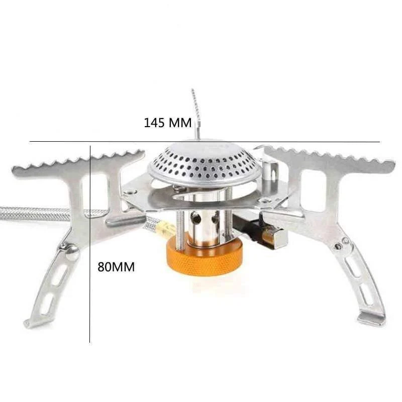 Faltbarer Outdoor-Gasherd Campingkocher Tragbarer elektronischer Gasherd mit Box Tragbare faltbare Split-Öfen 3500W