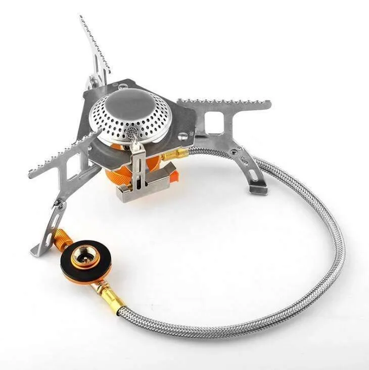 Faltbarer Outdoor-Gasherd Campingkocher Tragbarer elektronischer Gasherd mit Box Tragbare faltbare Split-Öfen 3500W