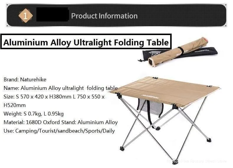Outdoor Klapptisch Ultraleichter Aluminiumlegierungs-Struktur-tragbarer kampierender faltbarer Picknicktisch