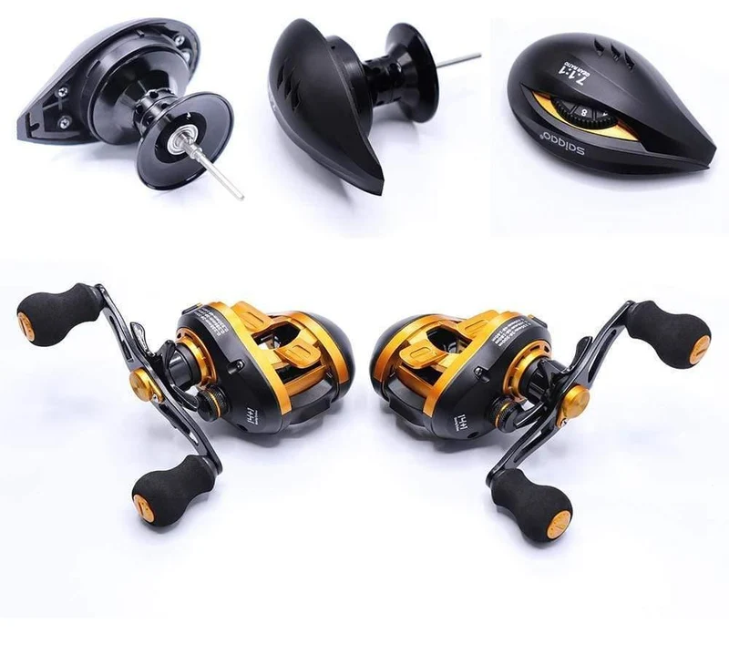 Baitcastingrolle Salzwasser Carbon 14+1BB Baitcastingrolle Magnet- und Fliehkraftbremse Doppelbremsrolle High Speed ​​220g