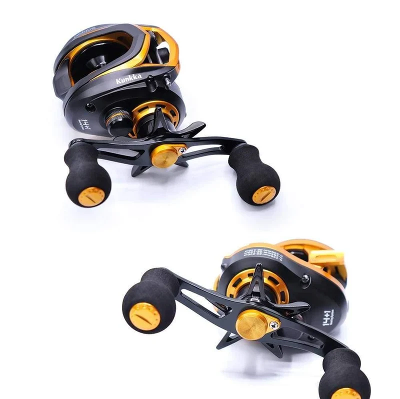 Baitcastingrolle Salzwasser Carbon 14+1BB Baitcastingrolle Magnet- und Fliehkraftbremse Doppelbremsrolle High Speed ​​220g