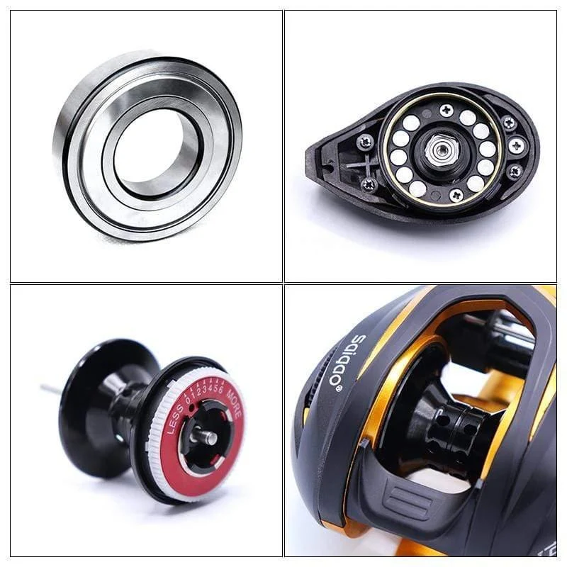 Baitcastingrolle Salzwasser Carbon 14+1BB Baitcastingrolle Magnet- und Fliehkraftbremse Doppelbremsrolle High Speed ​​220g