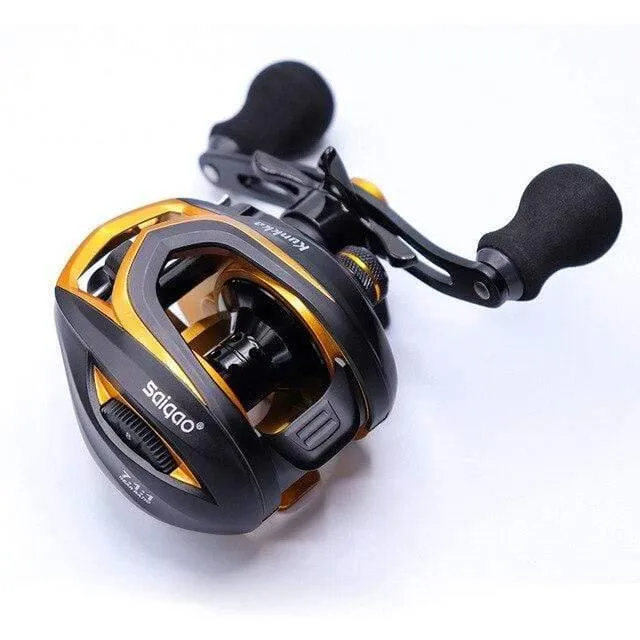Baitcastingrolle Salzwasser Carbon 14+1BB Baitcastingrolle Magnet- und Fliehkraftbremse Doppelbremsrolle High Speed ​​220g
