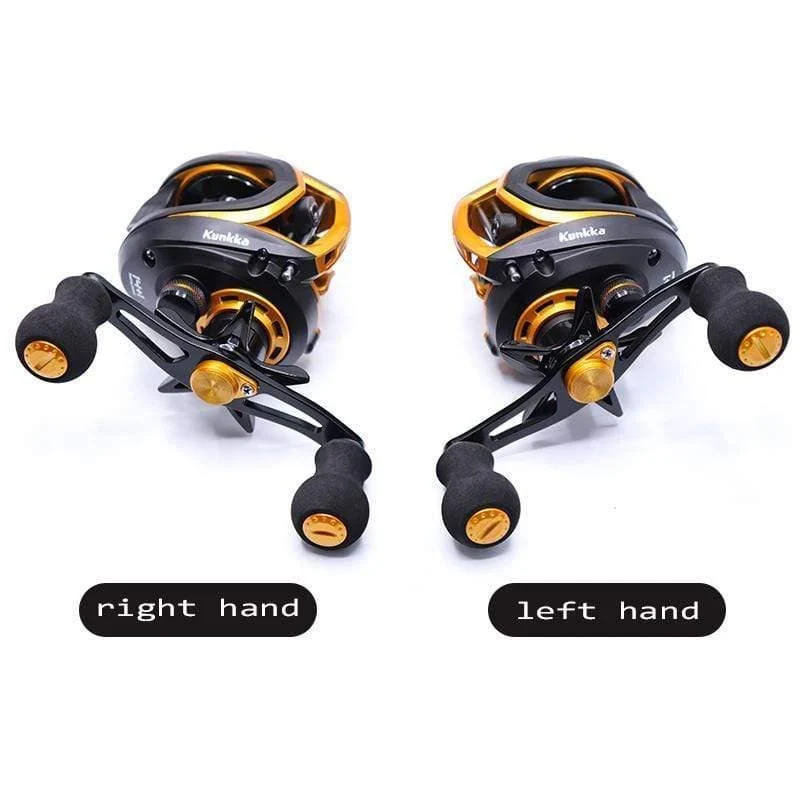 Baitcastingrolle Salzwasser Carbon 14+1BB Baitcastingrolle Magnet- und Fliehkraftbremse Doppelbremsrolle High Speed ​​220g