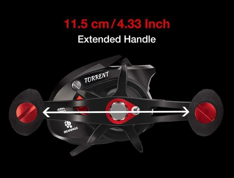 Torrent Baitcastingrolle mit extra leichter Spule, 8.1 kg Carbon-Bremse, 7.1:1 Übersetzungsverhältnis, Angelrolle für Salzwasser und Süßwasser