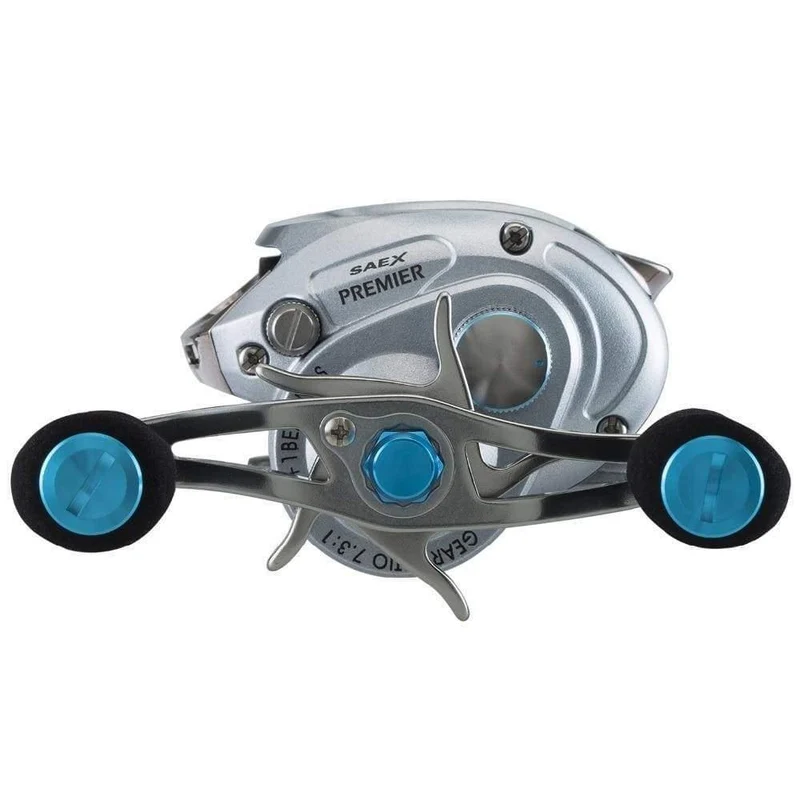 Saex Premier Baitcasting Reel 7BB 6.5: 1 Magnetbremse 179g Angelrolle aus Aluminium für Rechts- oder Linkshänder