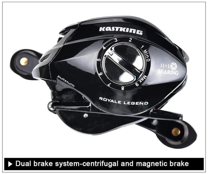 Royale Legend Baitcasting Reel 11 + 1 Kugellager 7.0: 1 Gear Ratio Angelrolle Magnetic And Centrifugal Dual Brake