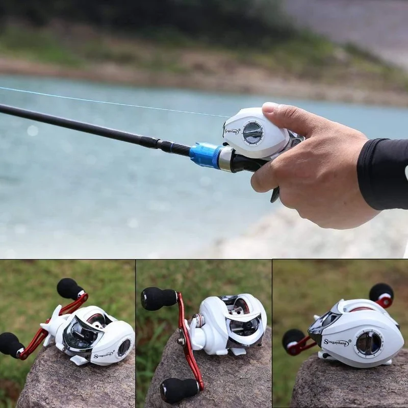 18 + 1BB Angelrolle Starke Bremskraft 10kg Weiß Rechts- / Linkshänder Karpfenangeln Räder Fischen Verfolgung