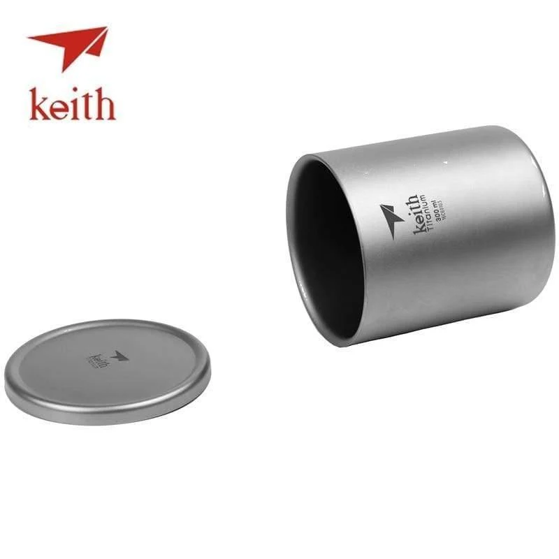Reines Titan Vakuum Teetassen Doppelwandige Wasserbecher Outdoor Camping Reise Picknick Geschirr Utensilien Mit Titandeckel