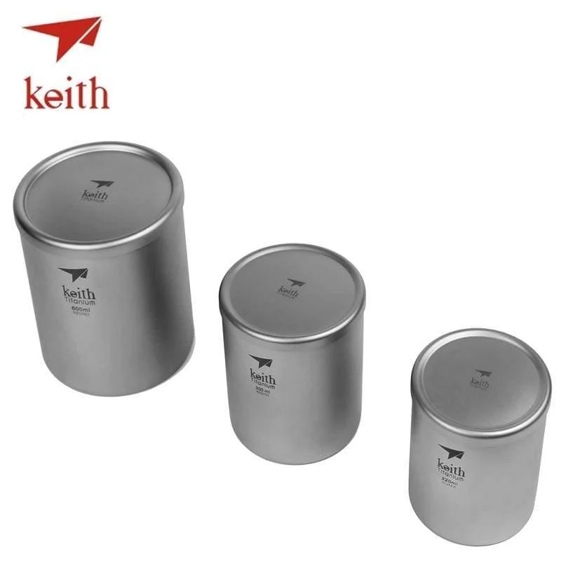 Reines Titan Vakuum Teetassen Doppelwandige Wasserbecher Outdoor Camping Reise Picknick Geschirr Utensilien Mit Titandeckel