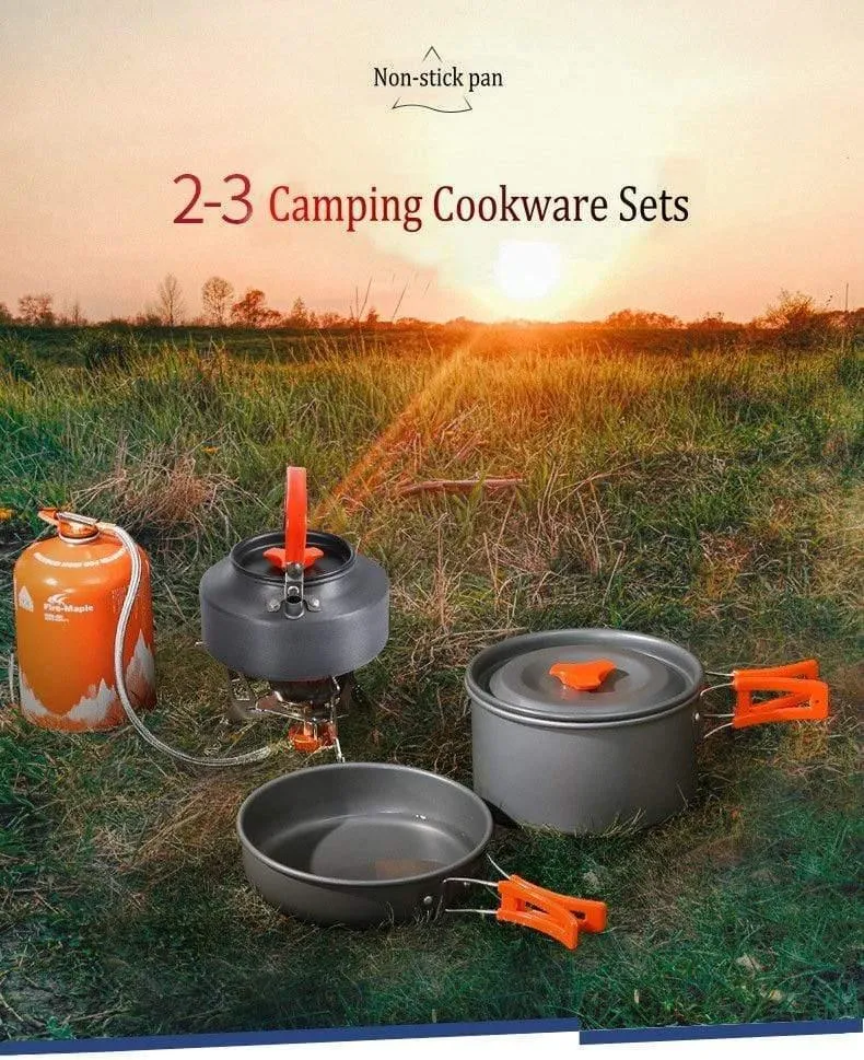 3 Teile/satz Tragbare Kochen Im Freien Kochgeschirr Aluminium Legierung Wasserkocher Topf für 2-3 Person Camping Jagd Angeln Picknick