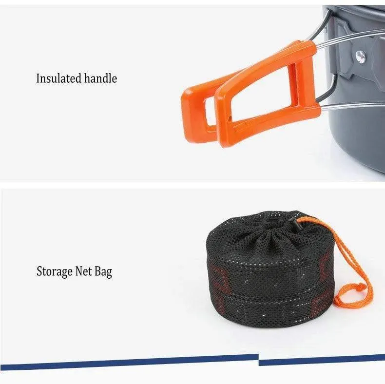 3 Teile/satz Tragbare Kochen Im Freien Kochgeschirr Aluminium Legierung Wasserkocher Topf für 2-3 Person Camping Jagd Angeln Picknick