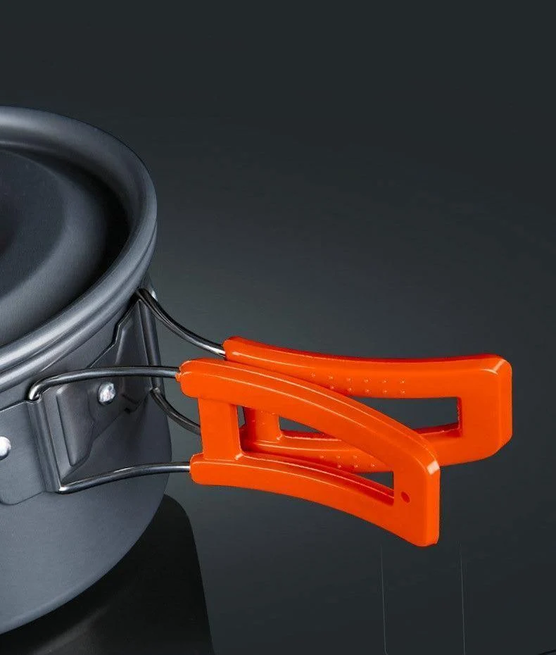 3 Teile/satz Tragbare Kochen Im Freien Kochgeschirr Aluminium Legierung Wasserkocher Topf für 2-3 Person Camping Jagd Angeln Picknick