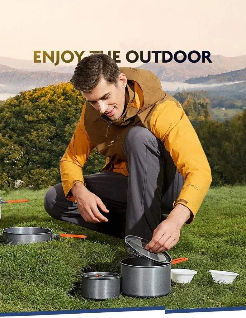 3 Teile/satz Tragbare Kochen Im Freien Kochgeschirr Aluminium Legierung Wasserkocher Topf für 2-3 Person Camping Jagd Angeln Picknick