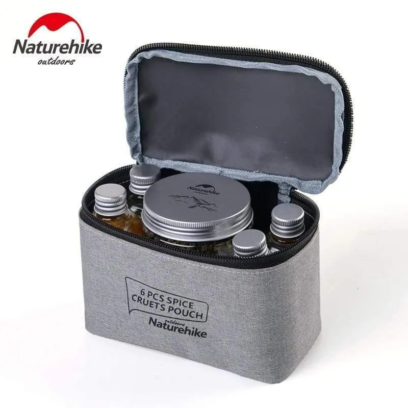 6 stücke Outdoor Camping Geschirr Lagerung Container Gewürz Flaschen Dosen Mit EINER Tasche Für BBQ Tragbare Picknick