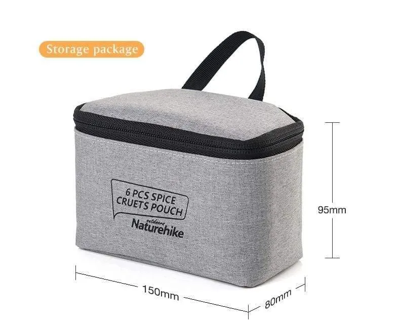6 stücke Outdoor Camping Geschirr Lagerung Container Gewürz Flaschen Dosen Mit EINER Tasche Für BBQ Tragbare Picknick
