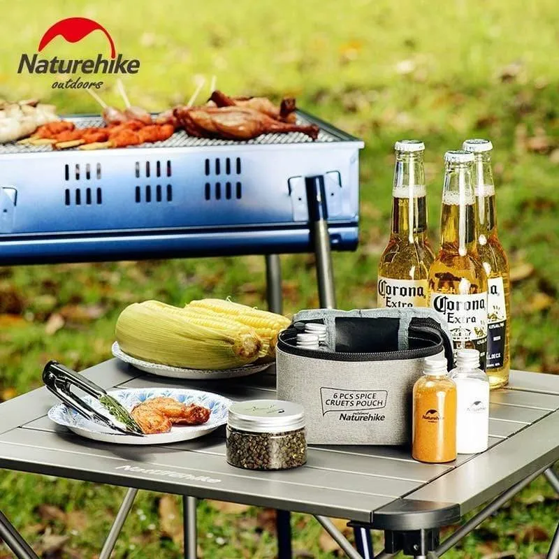 6 stücke Outdoor Camping Geschirr Lagerung Container Gewürz Flaschen Dosen Mit EINER Tasche Für BBQ Tragbare Picknick