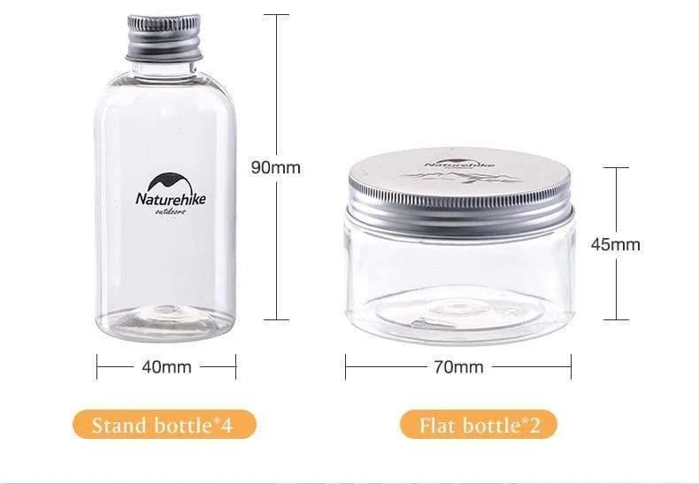 6 stücke Outdoor Camping Geschirr Lagerung Container Gewürz Flaschen Dosen Mit EINER Tasche Für BBQ Tragbare Picknick