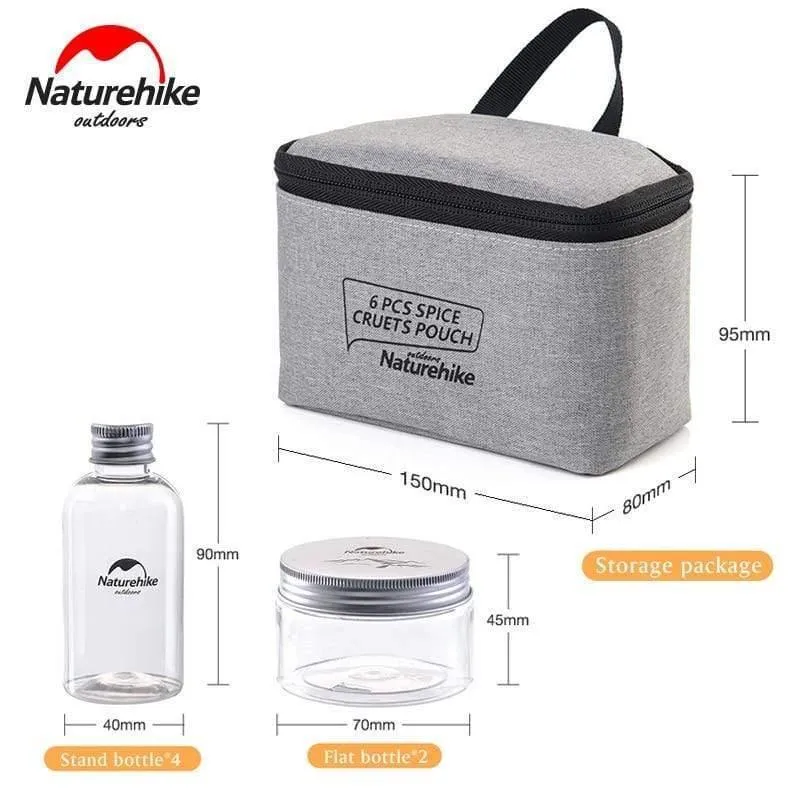 6 stücke Outdoor Camping Geschirr Lagerung Container Gewürz Flaschen Dosen Mit EINER Tasche Für BBQ Tragbare Picknick