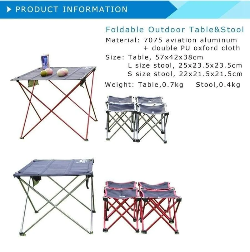 Camping Klappstuhl & Hocker Aluminiumlegierung Outdoor Picknick DIY Stuhl und Tisch Schreibtisch Leichtes BBQ Angelwerkzeug
