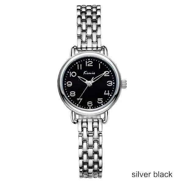 Frauenquarzuhren kleiden analoge Uhrart und weisearmbanduhrgoldlegierungsfallarmbanduhr Geschenkuhr des heißen Mädchens