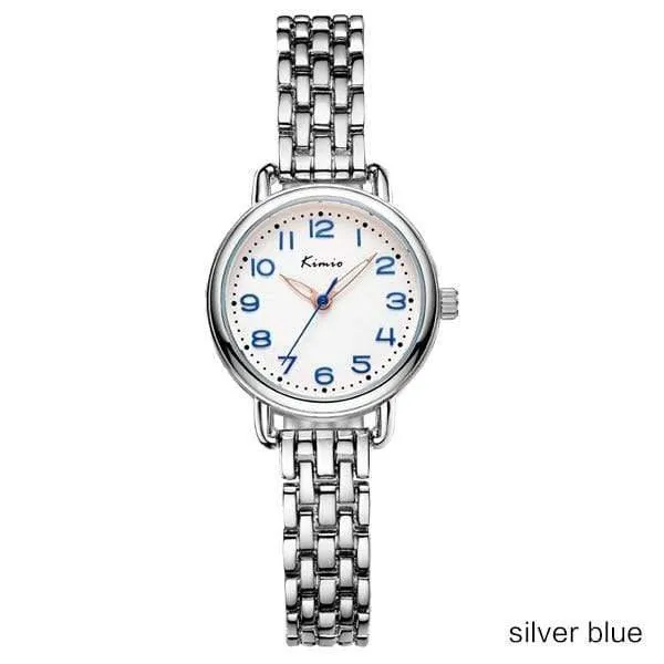 Frauenquarzuhren kleiden analoge Uhrart und weisearmbanduhrgoldlegierungsfallarmbanduhr Geschenkuhr des heißen Mädchens