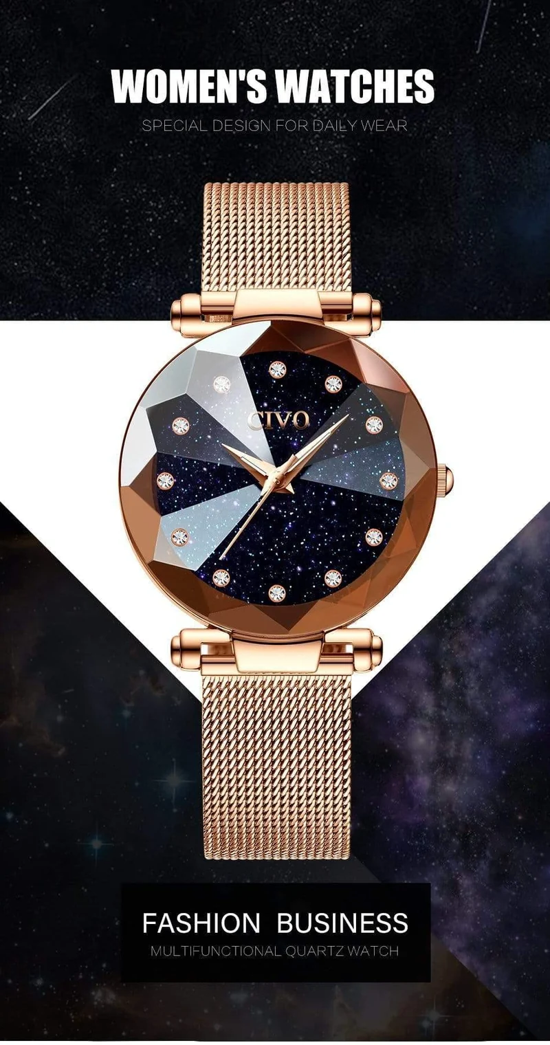 Damen kristall uhren luxus wasserdicht rose gold stahl mesh quarz frauen uhren top marke armband uhr