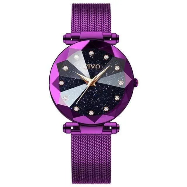 Damen kristall uhren luxus wasserdicht rose gold stahl mesh quarz frauen uhren top marke armband uhr