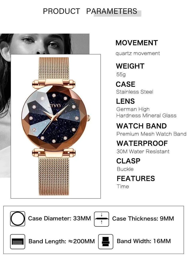 Damen kristall uhren luxus wasserdicht rose gold stahl mesh quarz frauen uhren top marke armband uhr