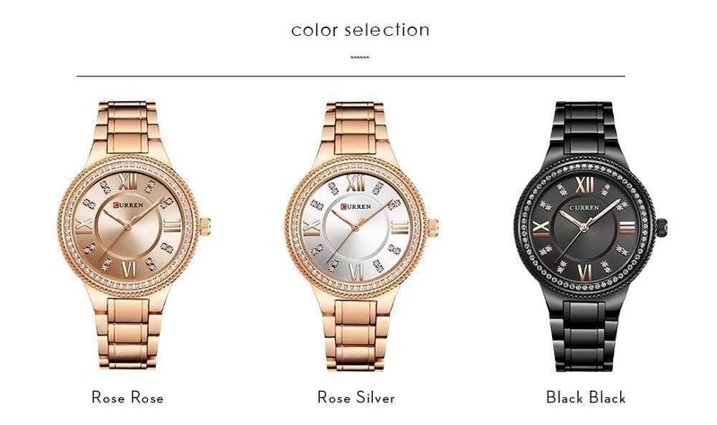 Frauen Casual Uhren wasserdichte Armbanduhr Damenmode Kleid Strass Edelstahl Damen Uhr