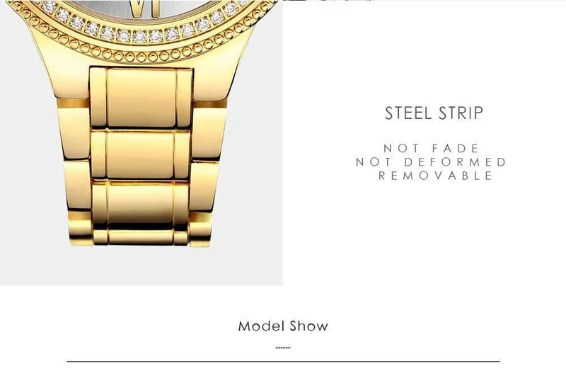 Frauen Casual Uhren wasserdichte Armbanduhr Damenmode Kleid Strass Edelstahl Damen Uhr