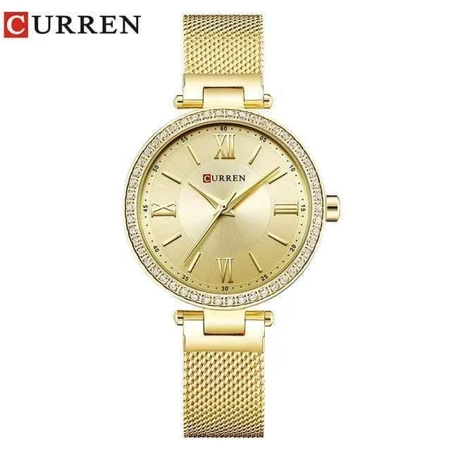 Damenarmband Uhren Strass Gehäuse Muscheloberfläche Damenuhr schwarz Edelstahlarmband