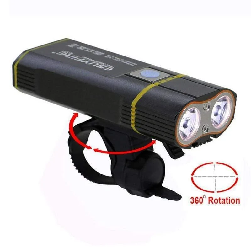 Fahrradbeleuchtung 6000lm 2x XML-L2 LED Fahrradbeleuchtung USB Wiederaufladbar 6000mAh bicicleta Wheel Bike Front Light Rücklicht
