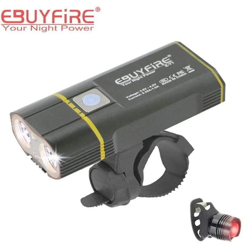Fahrradbeleuchtung 6000lm 2x XML-L2 LED Fahrradbeleuchtung USB Wiederaufladbar 6000mAh bicicleta Wheel Bike Front Light Rücklicht