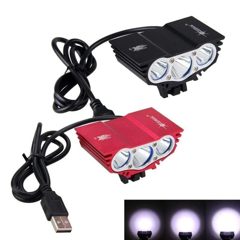 Wasserdichtes 3XT6 LED Fahrradlicht 10000LM Vorderes Fahrradscheinwerferlicht Nachtfahrradlampe 5V USB Scheinwerfer Nur Lampe Ohne Batterie