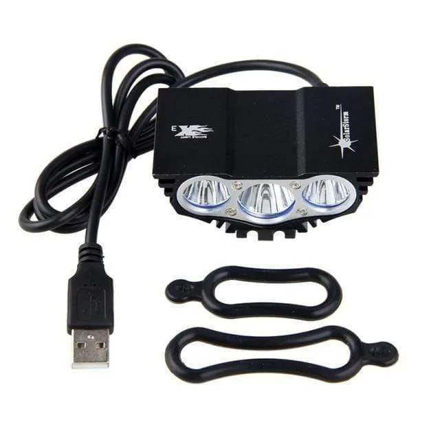 Wasserdichtes 3XT6 LED Fahrradlicht 10000LM Vorderes Fahrradscheinwerferlicht Nachtfahrradlampe 5V USB Scheinwerfer Nur Lampe Ohne Batterie