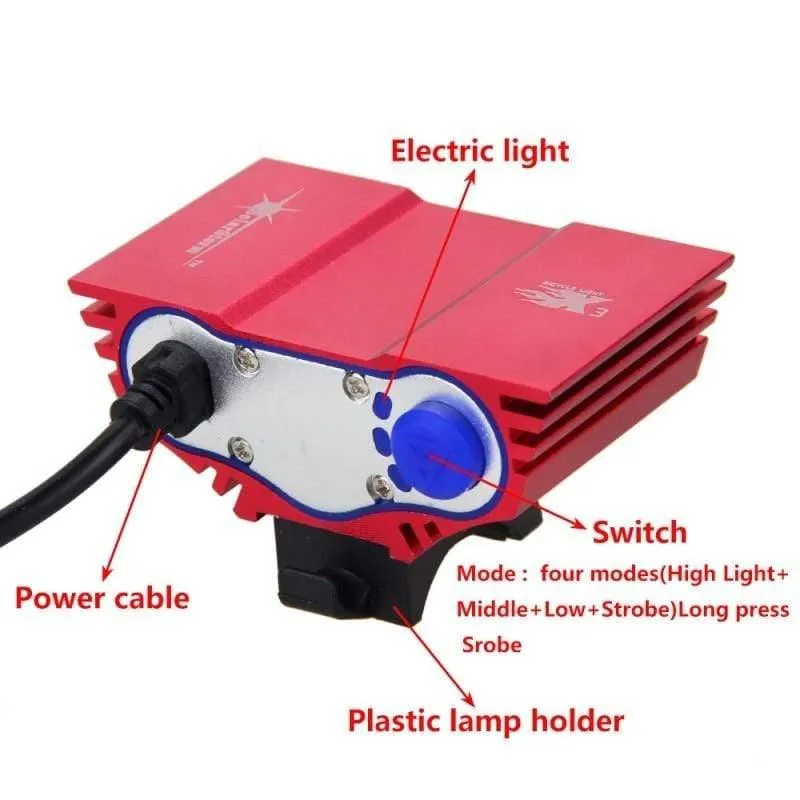 Wasserdichtes 3XT6 LED Fahrradlicht 10000LM Vorderes Fahrradscheinwerferlicht Nachtfahrradlampe 5V USB Scheinwerfer Nur Lampe Ohne Batterie