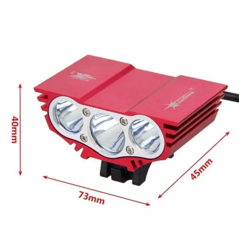 Wasserdichtes 3XT6 LED Fahrradlicht 10000LM Vorderes Fahrradscheinwerferlicht Nachtfahrradlampe 5V USB Scheinwerfer Nur Lampe Ohne Batterie