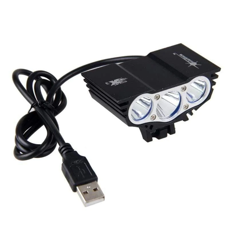 Wasserdichtes 3XT6 LED Fahrradlicht 10000LM Vorderes Fahrradscheinwerferlicht Nachtfahrradlampe 5V USB Scheinwerfer Nur Lampe Ohne Batterie