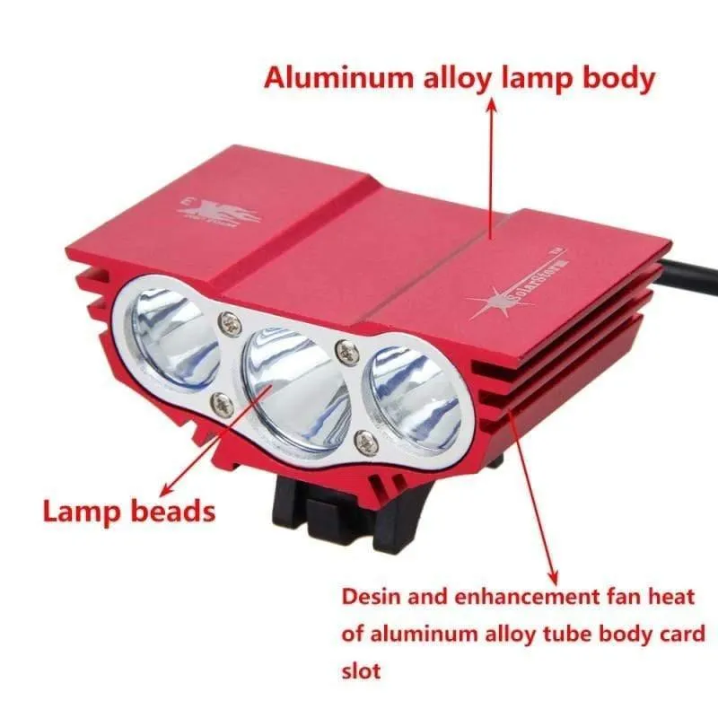 Wasserdichtes 3XT6 LED Fahrradlicht 10000LM Vorderes Fahrradscheinwerferlicht Nachtfahrradlampe 5V USB Scheinwerfer Nur Lampe Ohne Batterie