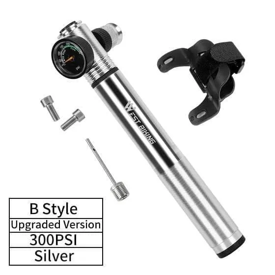 Tragbare Minipumpe für Fahrradpumpe, Fahrrad-Handaufblasgerät, Schrader-Presta-Ventiladapter, Radfahren, Reifennadel, Luftschlauch