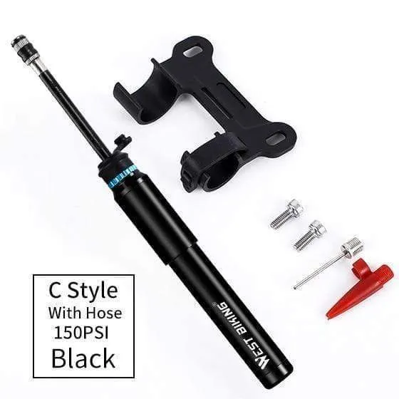 Tragbare Minipumpe für Fahrradpumpe, Fahrrad-Handaufblasgerät, Schrader-Presta-Ventiladapter, Radfahren, Reifennadel, Luftschlauch