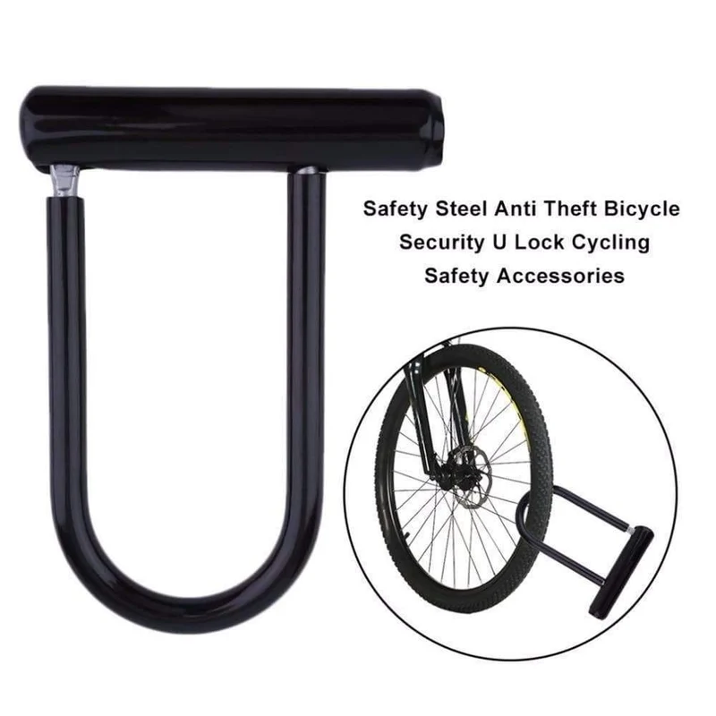 Fahrrad-Bügelschloss, Fahrrad-Sicherheitsschloss aus Stahl, Diebstahlschutz, Fahrrad-Sicherheitszubehör mit Montagehalterung, Schlüssel