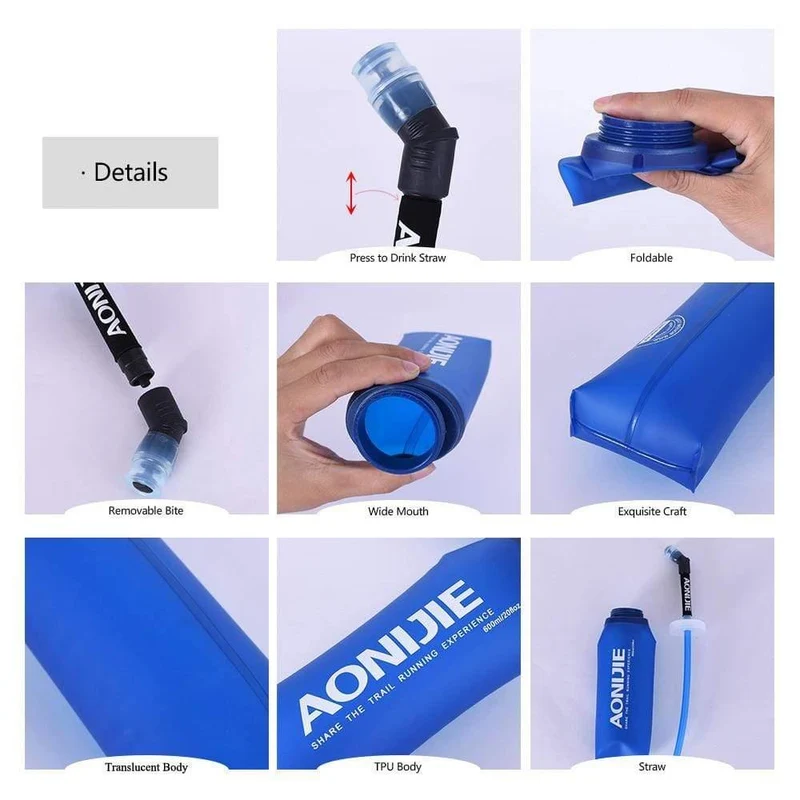 Faltbare TPU Outdoor Soft Flasche Wasser Tasche Sport Camping Wanderung Laufendes Wasser Trinkflasche Mund Wasserkocher 350 ml 600 ml