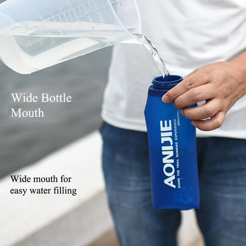 Faltbare TPU Outdoor Soft Flasche Wasser Tasche Sport Camping Wanderung Laufendes Wasser Trinkflasche Mund Wasserkocher 350 ml 600 ml