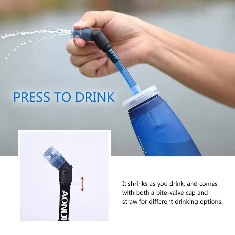 Faltbare TPU Outdoor Soft Flasche Wasser Tasche Sport Camping Wanderung Laufendes Wasser Trinkflasche Mund Wasserkocher 350 ml 600 ml