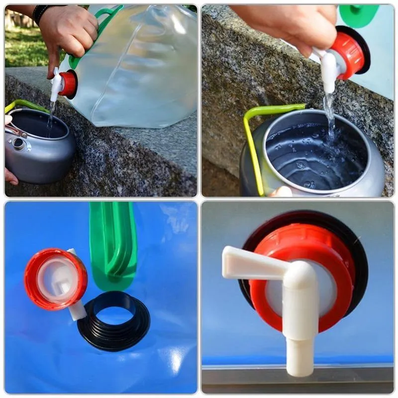 10L PVC Outdoor Faltbar Zusammenklappbarer Trinkwasserbeutel Aufbewahrung Auto Wasserträger Behälter für Outdoor Camping Wandern Picknicktasche