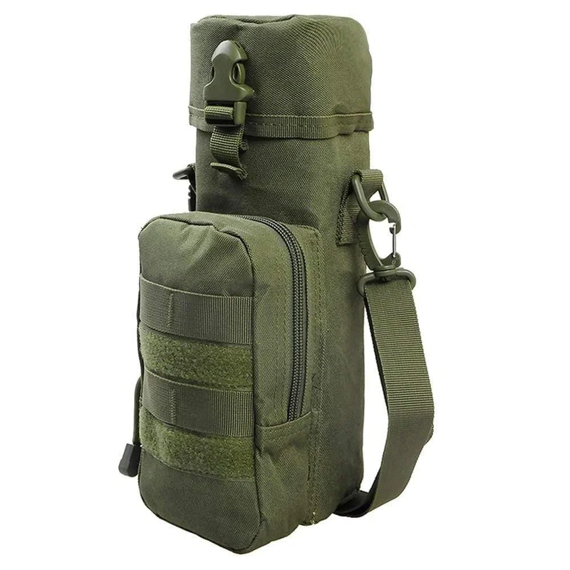 Militärische MOLLE taktische Wasserflasche Wasserkocher Beutel mit Gurt Mehrzweck-Flaschenhalter für Camping Wandern Reisen