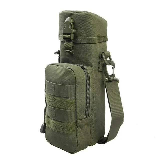 Militärische MOLLE taktische Wasserflasche Wasserkocher Beutel mit Gurt Mehrzweck-Flaschenhalter für Camping Wandern Reisen
